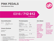 Tablet Screenshot of pinkpedals.at